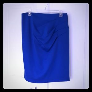 Blue knit pencil skirt